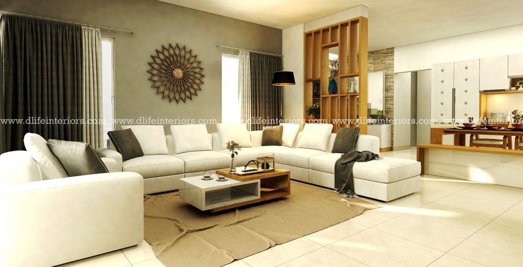 Living room interiors kottayam