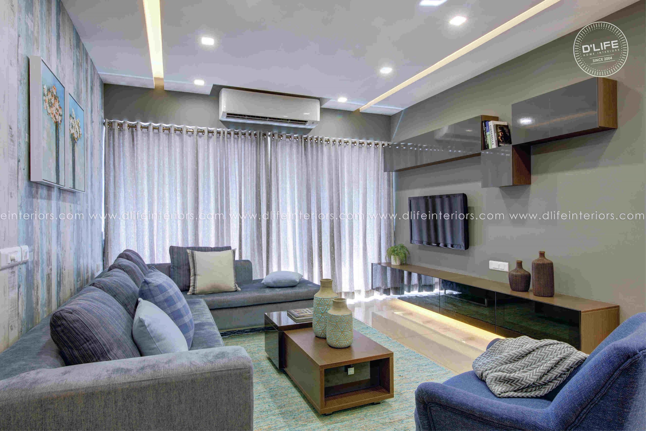 living room design at kochi by dlife