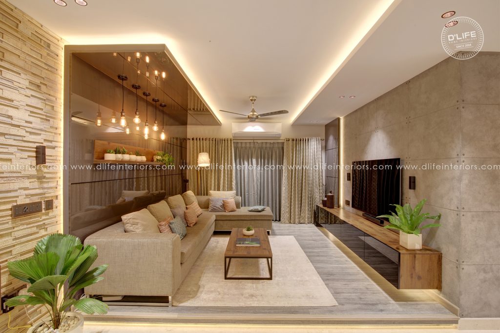 home interiors in kochi with false ceiling