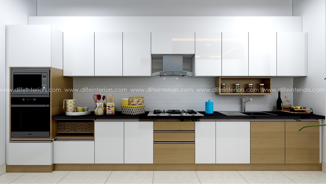 Customized Straight kitchen design in Chennai