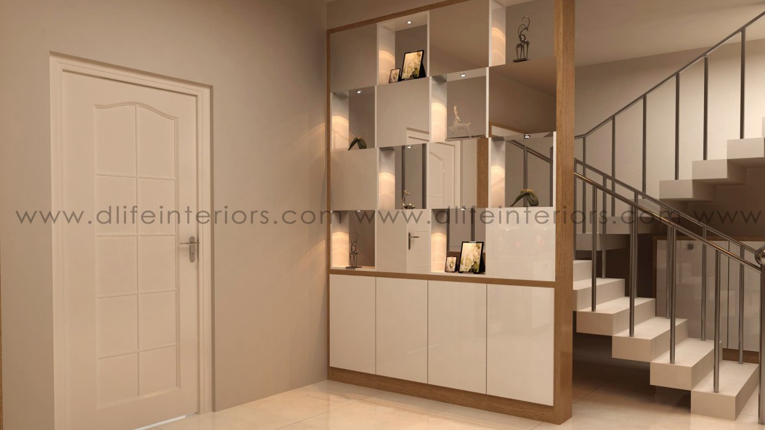 Living dining room partition design in Bangalore