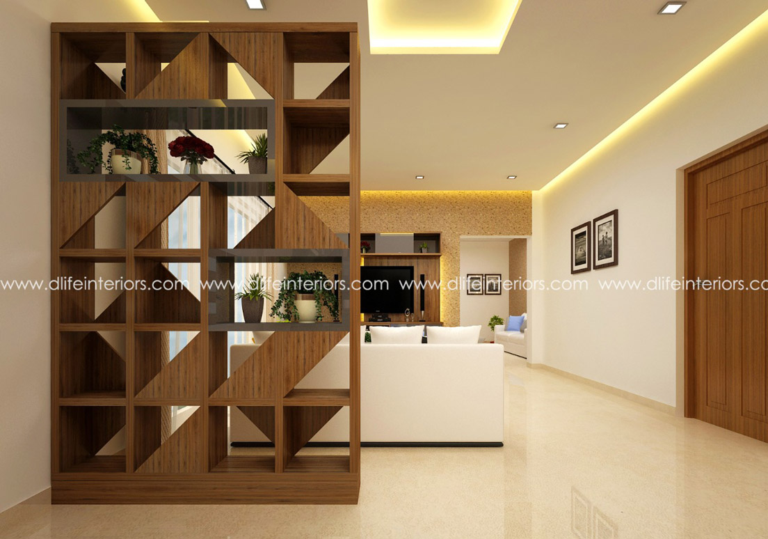 Living dining room partition design in Chennai