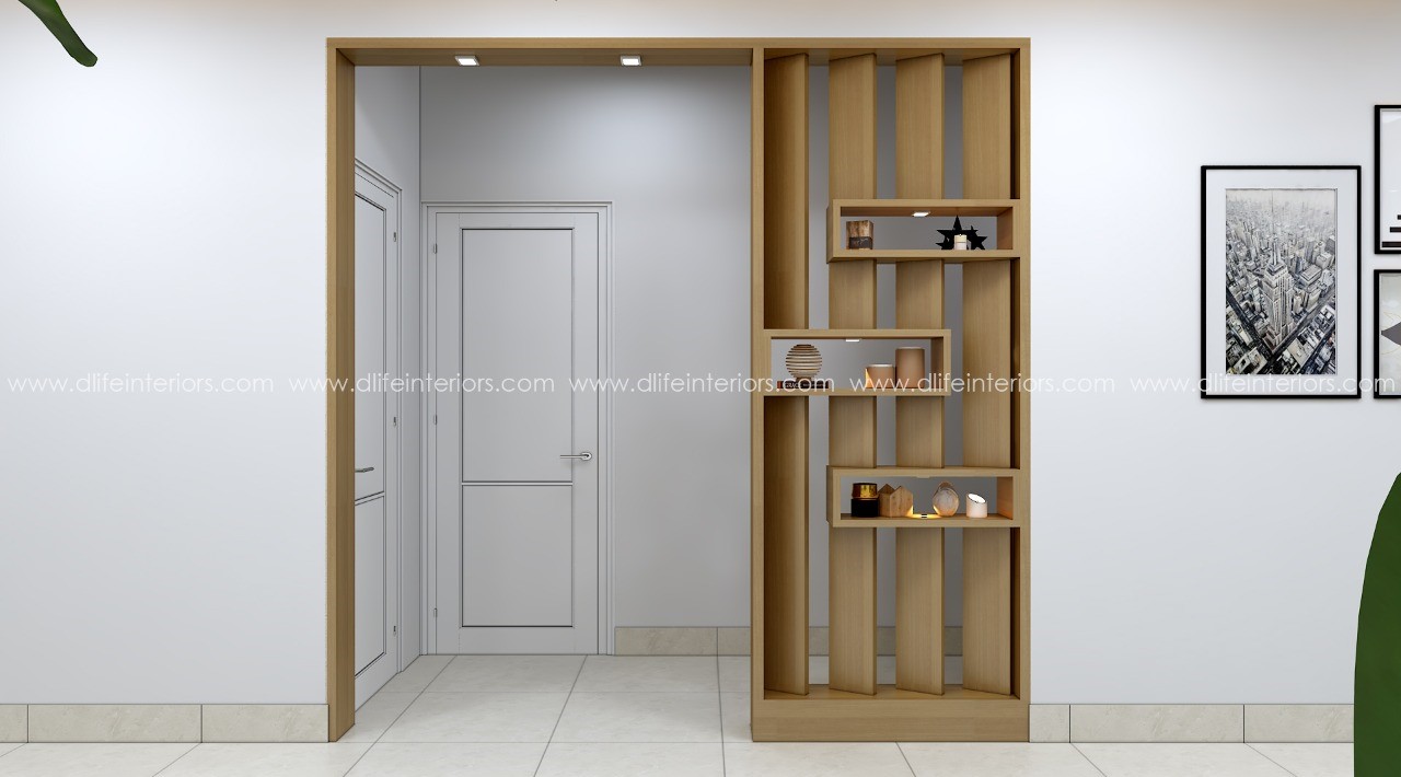 Living dining room partition design in Coimbatore