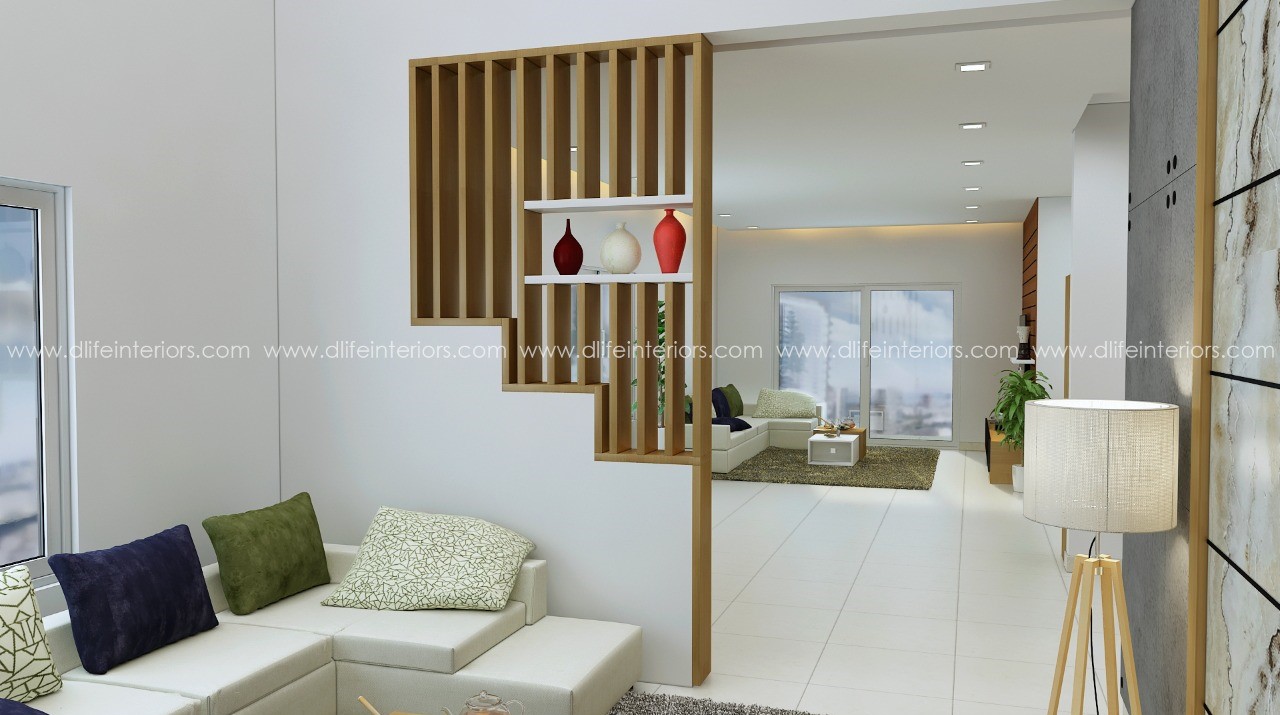 Living dining room partition design in Yelahanka