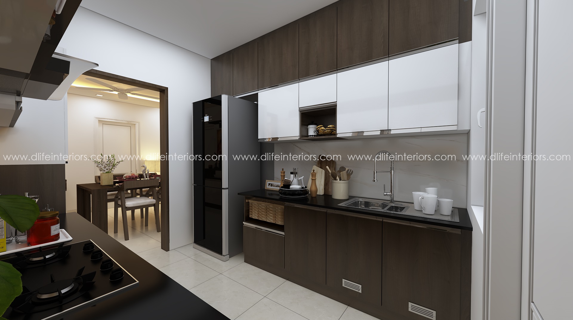 Parallel kitchen interior design in kochi