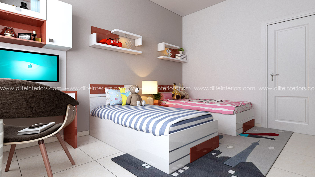 Kids room bunk bed design in Coimbatore