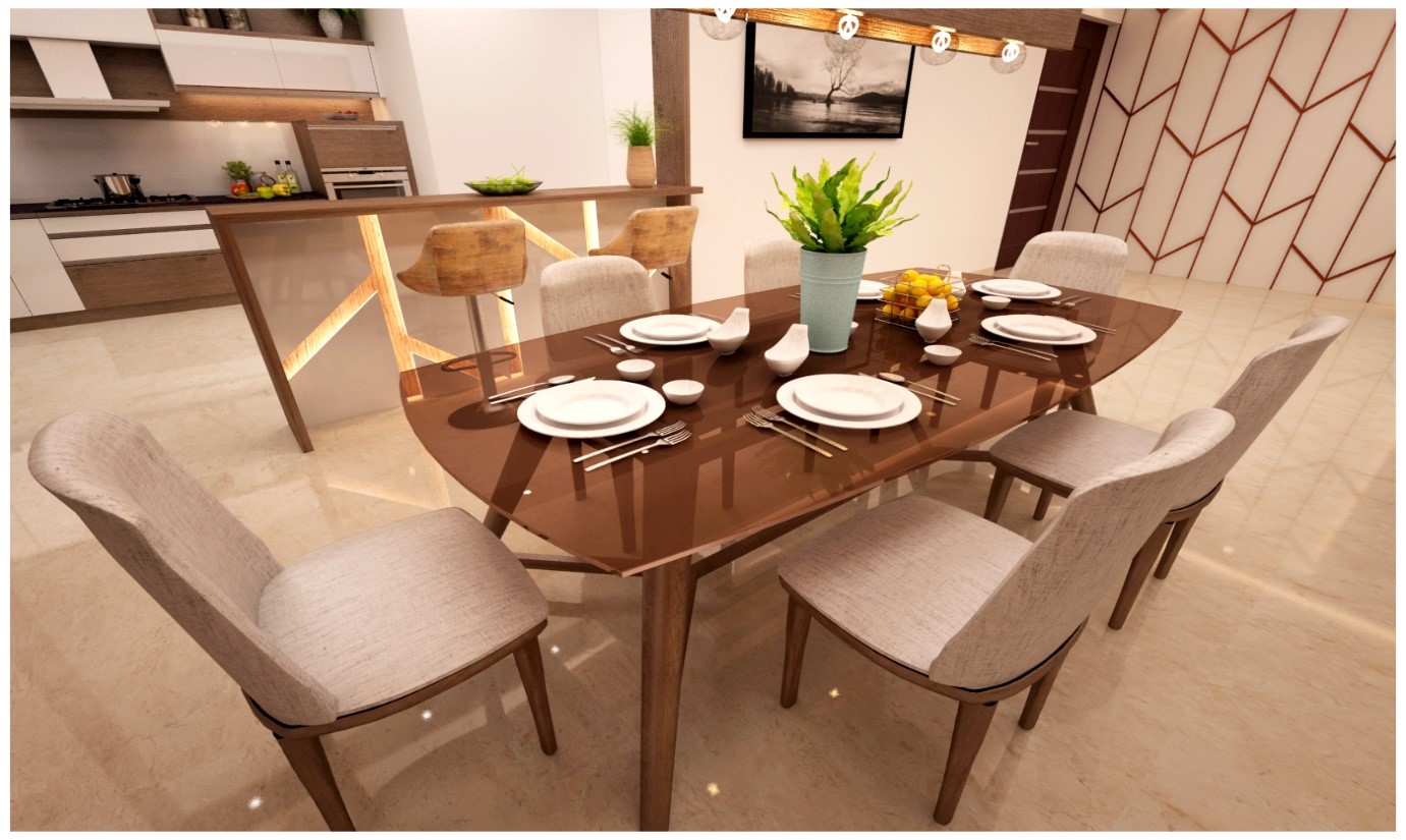 Dining table interior design idea