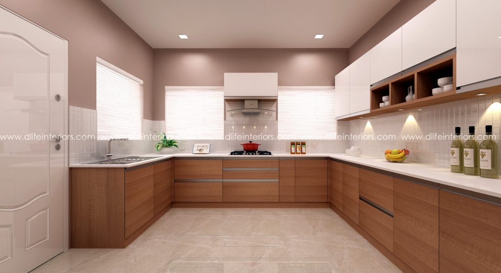 u shaped modular kitchen