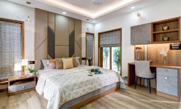 luxury bedroom interior design in Trivandrum