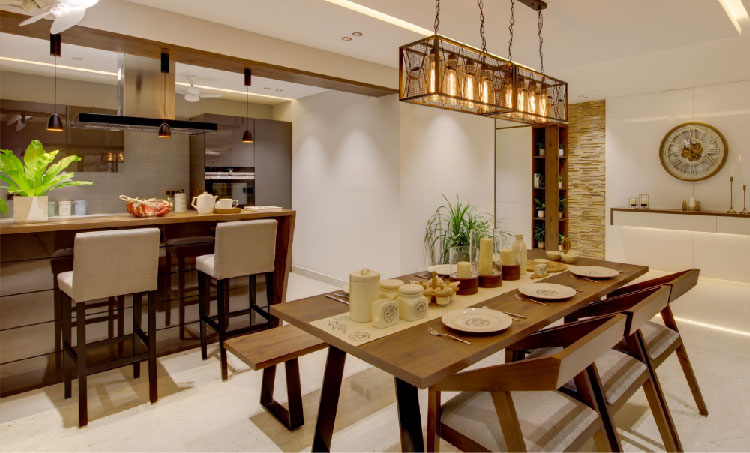 Fully customized dining room interiors in Nagercoil