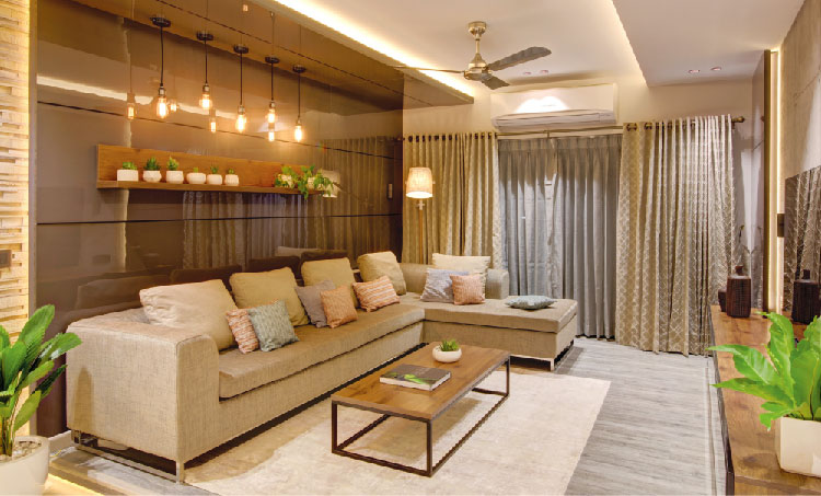 contemporary living room interiors in Kottayam
