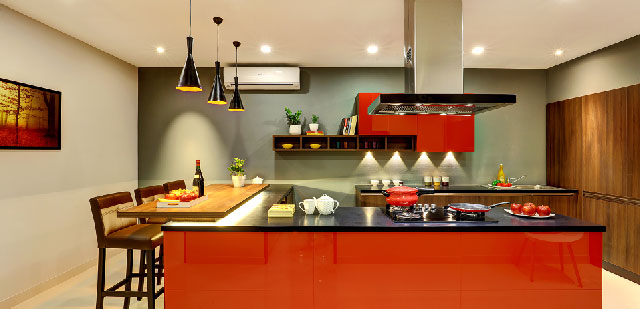 Contemporary modular kitchen in Ernakulam