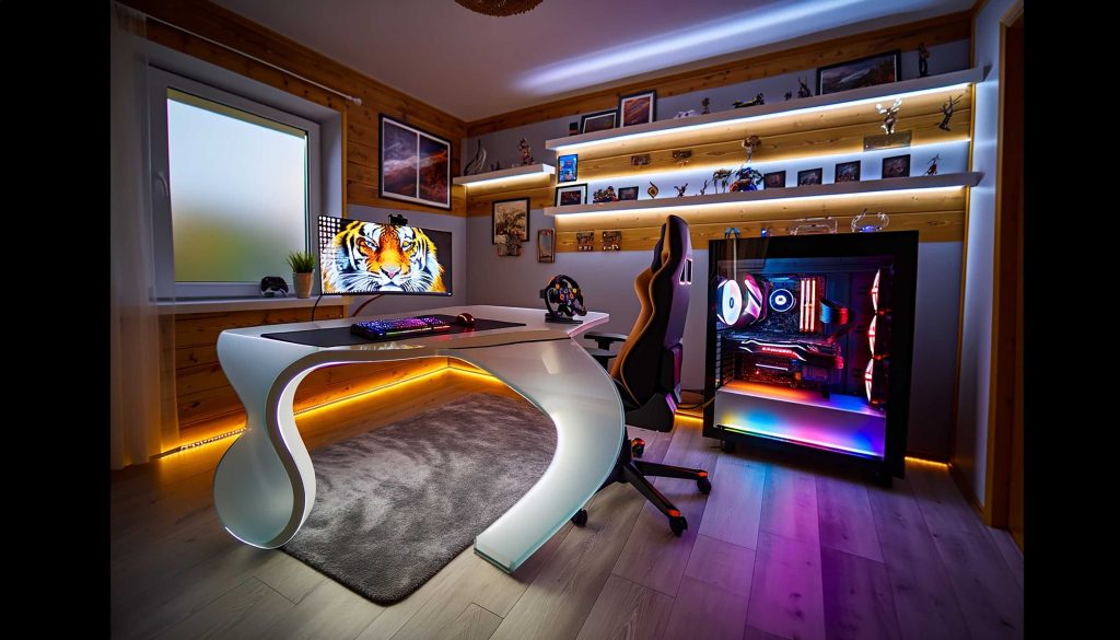 Gaming room with lightings