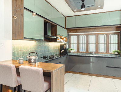 grey modular kitchen